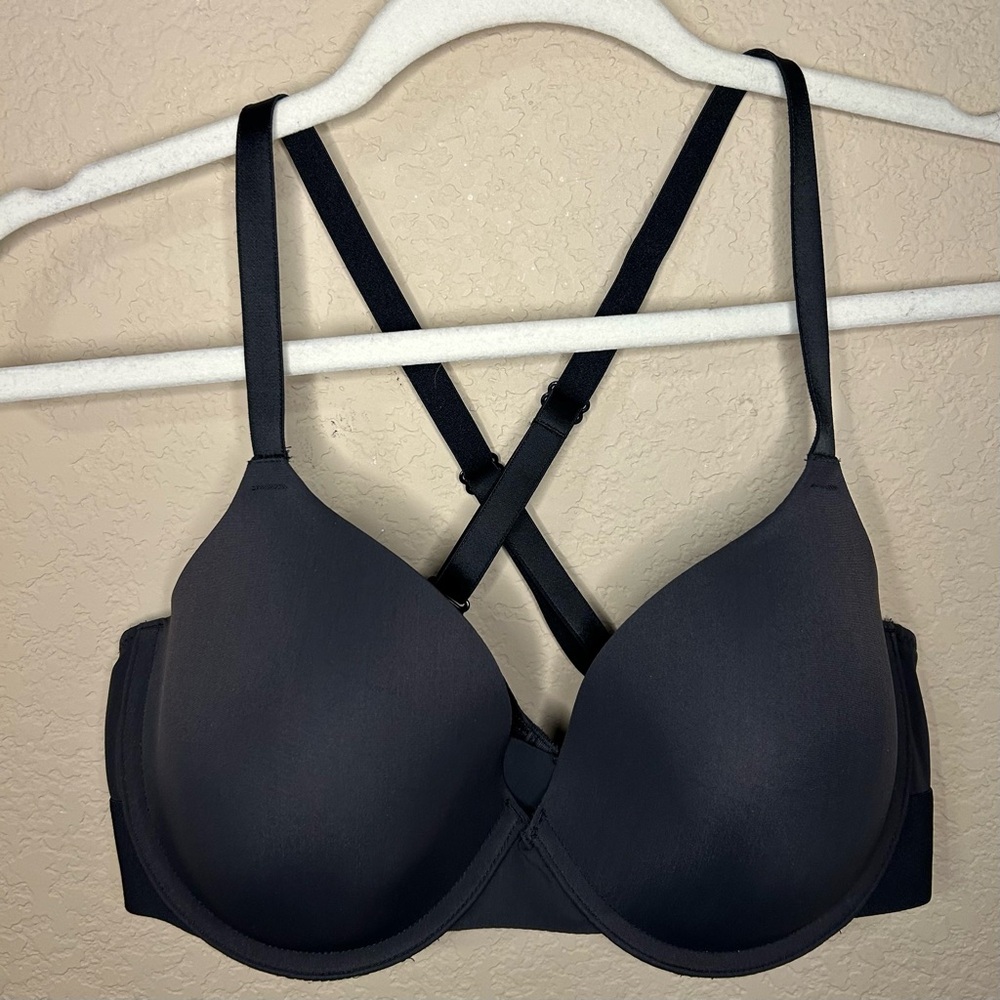 🖤 Earth Republic Black Plunge Bra | Size 38C | Convertible Straps